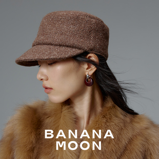 法式酷飒时髦-重工肌理感羊毛亚麻混纺lemi*re同源面料骑士帽君帽