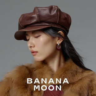 松弛感拉满_英国进口水洗轻蜡感羊皮八角帽_4色多造型报童画家帽