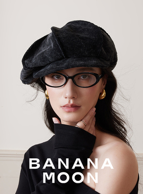 随性巴恩风_简约复古压线灯芯绒复古鸭舌帽OVERSIZE廓形八角帽