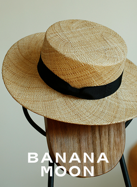 春夏新款大檐平顶平沿天然草宝草法式织带蝴蝶结度假旅游遮阳草帽
