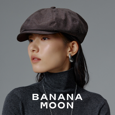 90S复古ROW风大帽兜廓形_后松紧异形英伦鸭舌帽_微纸感精纺画家帽