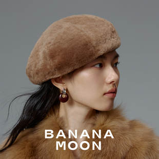 强推极简蘑菇帽_英国进口羊皮草_加厚保暖不臃肿贝雷帽秋冬百搭