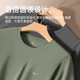 七匹狼秋衣男款男士保暖内衣纯棉上衣单件线衣冬季内搭打底棉毛衫