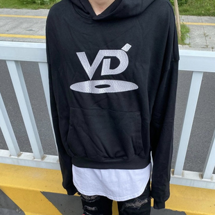 Vujade 重磅Vibe風休閑寬松連帽 VD光盤刺繡衛(wèi)衣Cleanfit風格 006