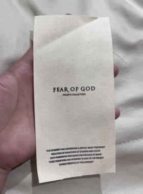 现货秒发启雾自主虚荣布标高街fearofgod配饰未开口