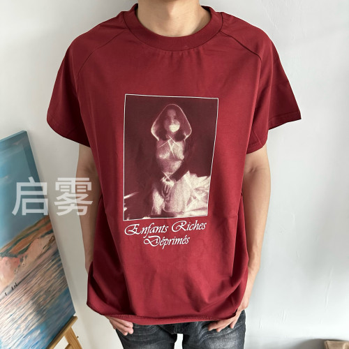 忧郁的富二代 ERD24ss红色修女短袖插肩袖男女同款美式休闲T恤潮