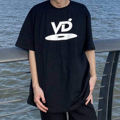 Vujade006VD光盘字母kenijima同款clean fit vibe风重磅短袖t宽松