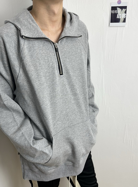 老OG三拉链老复习卫衣ESSENTIALS连帽卫衣高街美式叠穿帽衫男女款