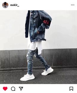 高街叠穿开衩屁帘男女款 福利价FO第三季 雪花灰纯色背心白色打底衫