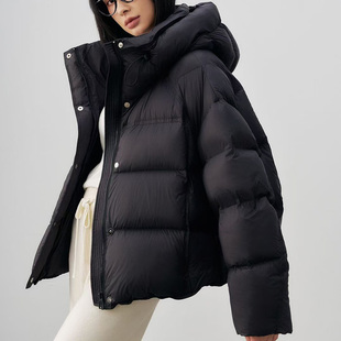 凯兰谛亚立领冬季泡芙休闲宽松连帽羽绒服女短款加厚面包服外套