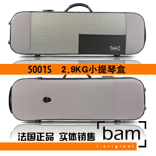 法国 Bam 小提琴琴盒 小提琴箱 5001S 2.9KG 带谱包 方形琴盒 灰图片