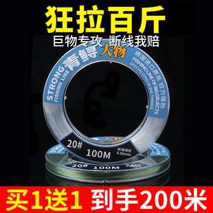 进口正品 超柔软强拉力钓鱼青鱼鲟鱼巨物专用尼龙线主线子线大物线