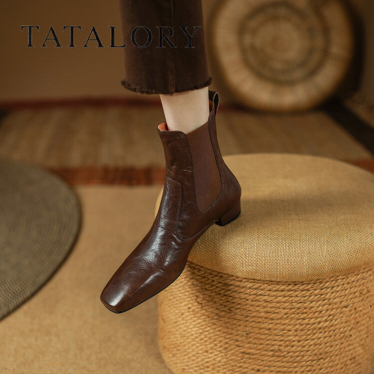 TATALORY女鞋弹力时尚靴法式