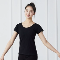 Черный - лайкра топ -короткие рукава