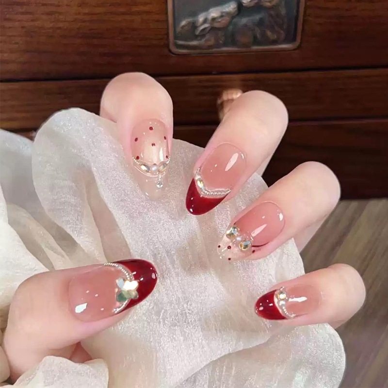 手工儿童美甲穿戴甲高级感中长款红色系马年假指甲贴片2026年新款,彩妆/香水/美妆工具,穿戴甲/甲片,淘宝优惠券,粉丝福利购,淘宝优惠卷