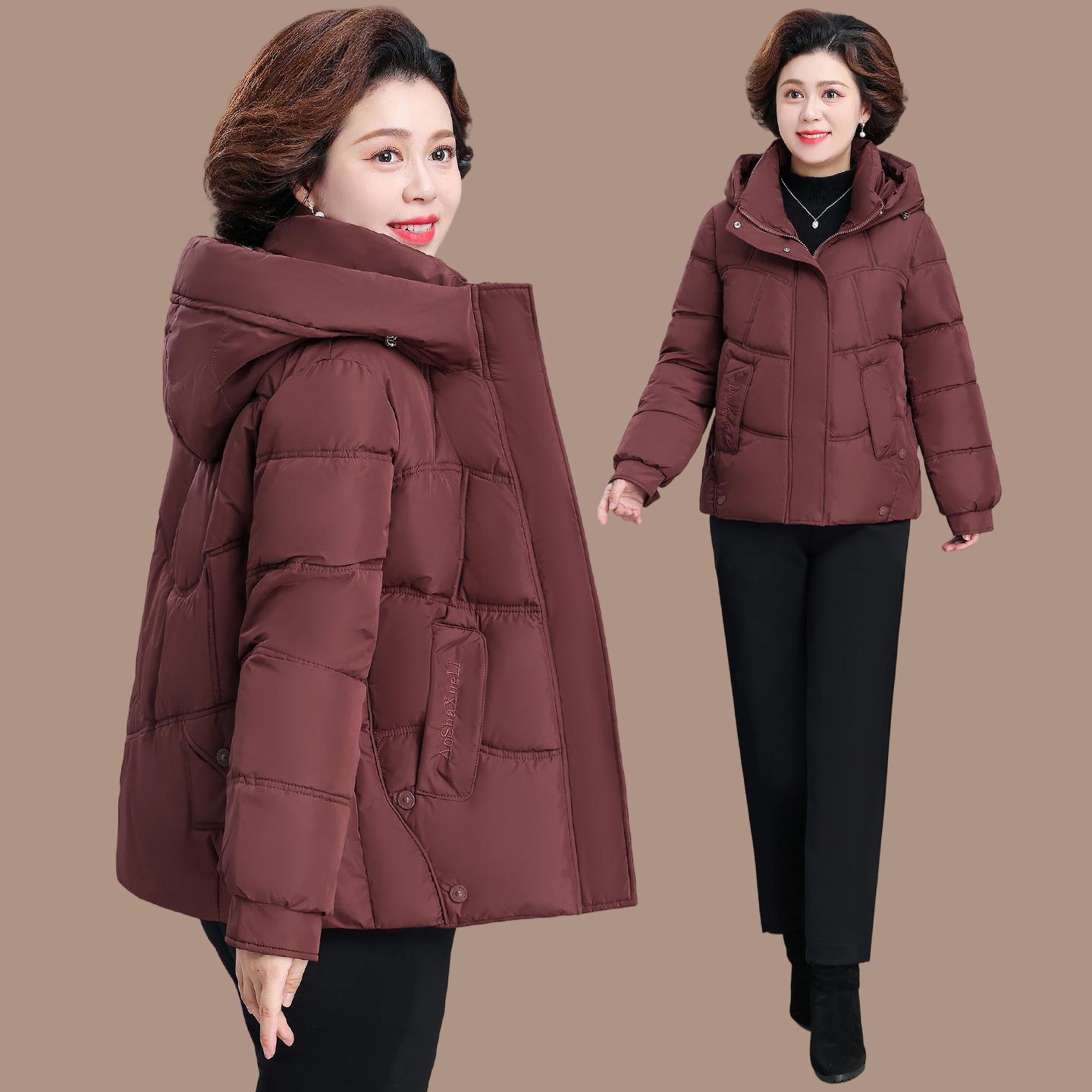 妈妈冬装棉袄短款2025新款羽绒棉服时尚中老年秋冬大码棉衣外套女