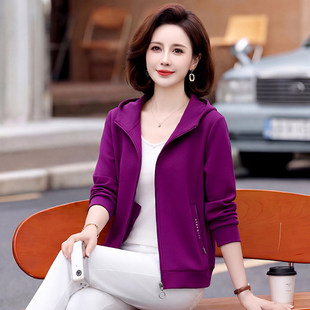 2026新款连帽拉链卫衣女中老年人女士妈妈装休闲洋气单件外套春秋