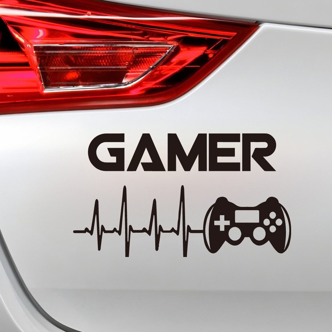 “GAMER” 心跳手柄汽车贴纸酷炫游戏主题车窗车身趣味汽车装饰贴