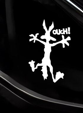 创意 OUCH 贴纸丨跳跃人物剪影 趣味 电脑汽车装饰 搞怪氛围拉满