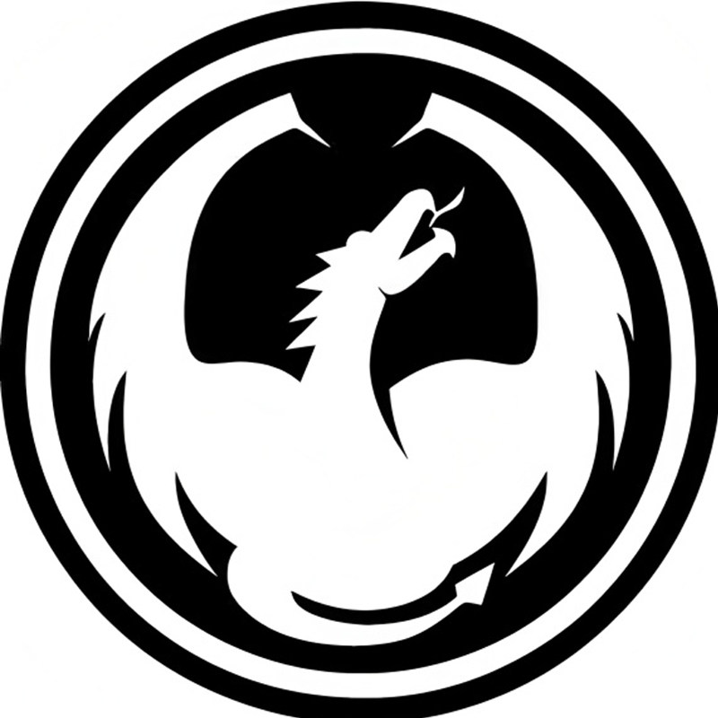 Dragon圆形标志黑白简约车身贴纸