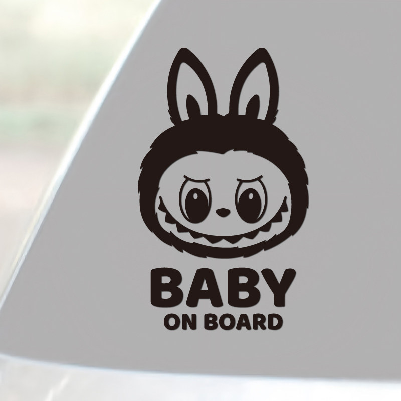 Labubu车内有娃娃萌凶装饰车贴