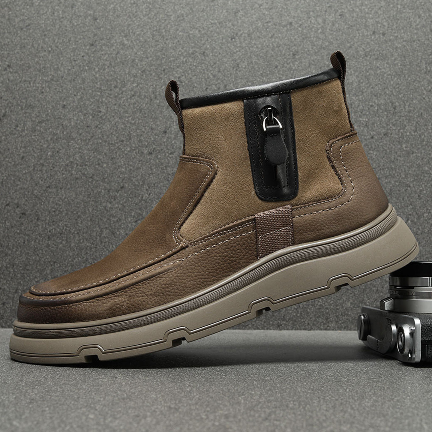 真牛皮雪地靴男款冬季2025新款棉鞋男士马丁靴加绒加厚防水保暖鞋