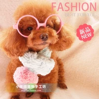 Bánh gạo nhỏ độc quyền quần áo thú cưng Teddy mèo dog handmade len kẹo màu trái tim quả bóng khăn quàng - Quần áo & phụ kiện thú cưng áo poodle