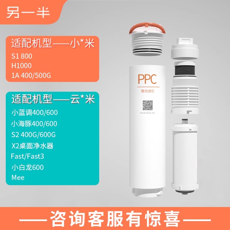 另一半适用小米净水器1A/S1800/H1000PPC复合滤芯平替可替换内芯1-封面