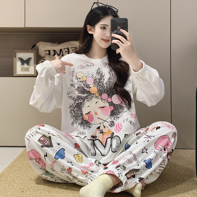 德绒睡衣女士秋冬季长袖长裤