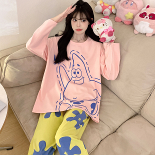青少年可爱少女初中高生可外穿家居服套装 纯棉长袖 春秋季 睡衣女款