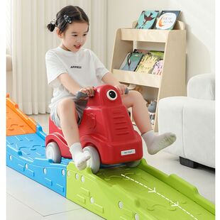 幼儿园三段式滑行车无毒轨道滑滑车家庭过山车感统平衡玩具轨道车