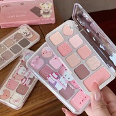 JILLLEEN九色眼影综合盘百搭闪光丝绒哑光珠光大地色小熊