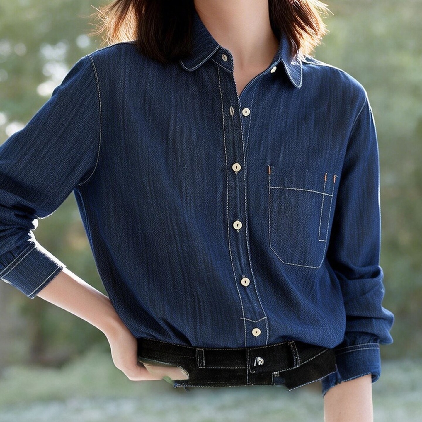 牛仔蓝衬衫外套女长袖2026春装新款港风文艺复古上衣女式休闲衬衣