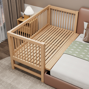 直销定制可升降儿童床拼接大床带护栏单人女孩加宽婴儿宝宝床边实