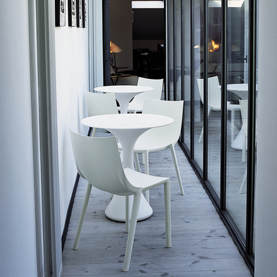 Driade 意大利 Bo Stackable 白色现代简约靠背餐椅椅子