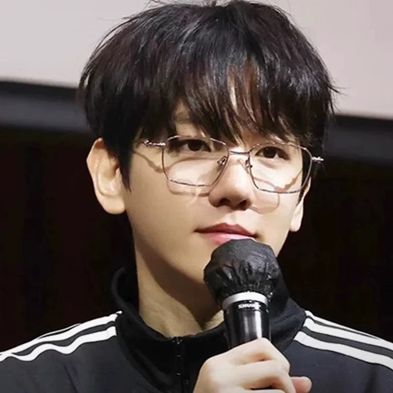 边伯贤同款眼镜架男大近视度数可配ins风高级感复古银框平光镜EXO
