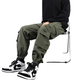 工装裤男秋季款宽松束脚裤男生加长版高个子裤子男2025休闲裤潮