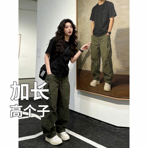 高个子加长版裤子工装裤男夏季速干弯刀裤潮牌高级感休闲裤190cm
