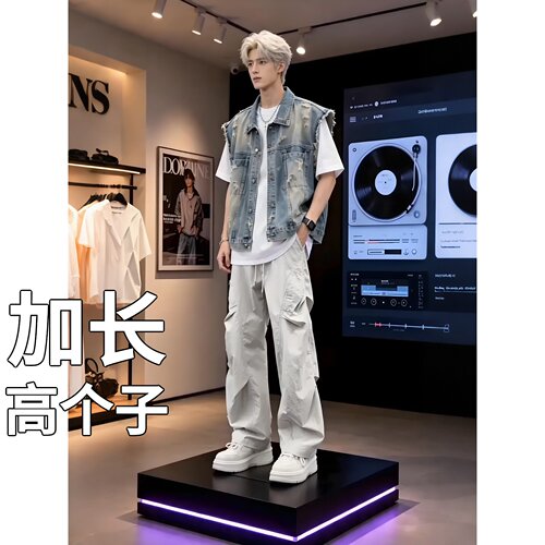 高个子加长款裤子男生夏季伞兵工装裤直筒休闲裤190cm195cm185cm