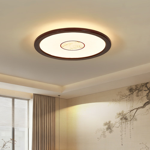 宋式美学吸顶灯卧室灯中国风房间主卧新中式书房黑胡桃木客厅主灯