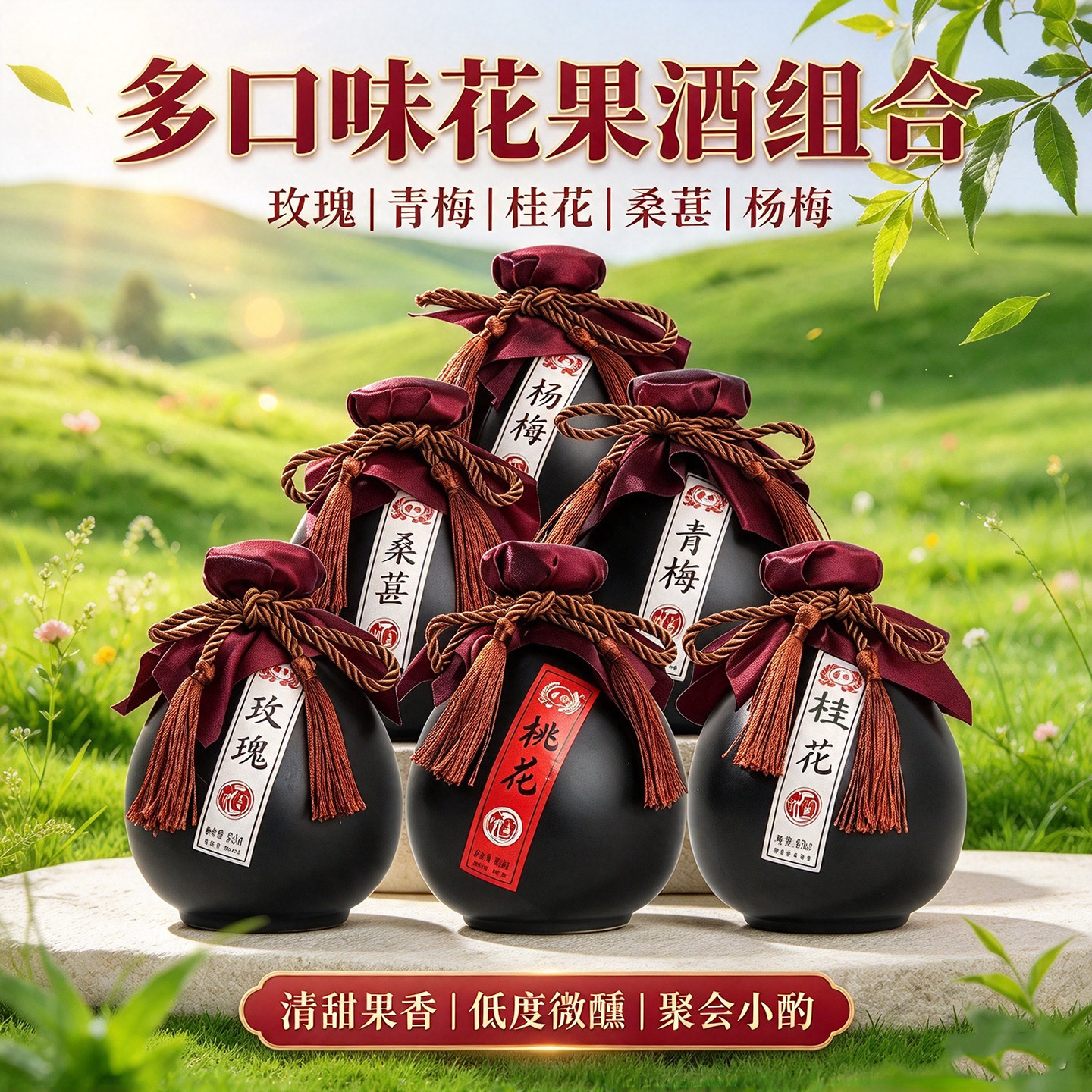 贵州黄氏酒厂 果酒桃花酒桑葚酒青梅酒桂花酒荔枝酒 刺梨酒黑米酒