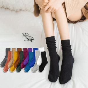 黑色袜子女中筒袜