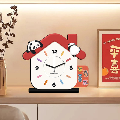 卡通可爱创意客厅桌面摆件摆钟座钟2025新款高级感家用座钟时钟