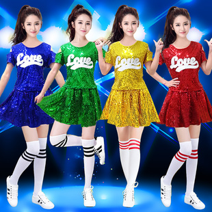 元旦年会爵士舞舞蹈亮片服装女成人学生街舞演出服拉拉队表演套装