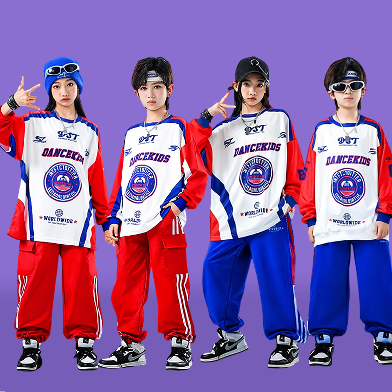新款儿童街舞演出服嘻哈hiphop女童爵士舞蹈练功服套装少儿炸街潮
