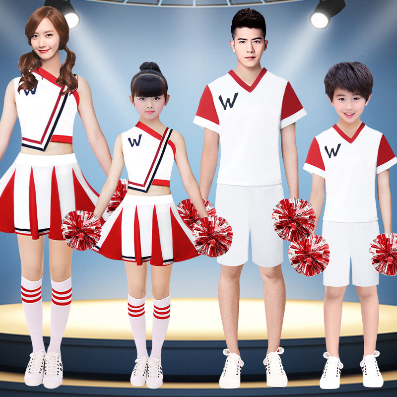 儿童啦啦队演出服街舞服装套装小学生运动会男女童拉拉队表演服装