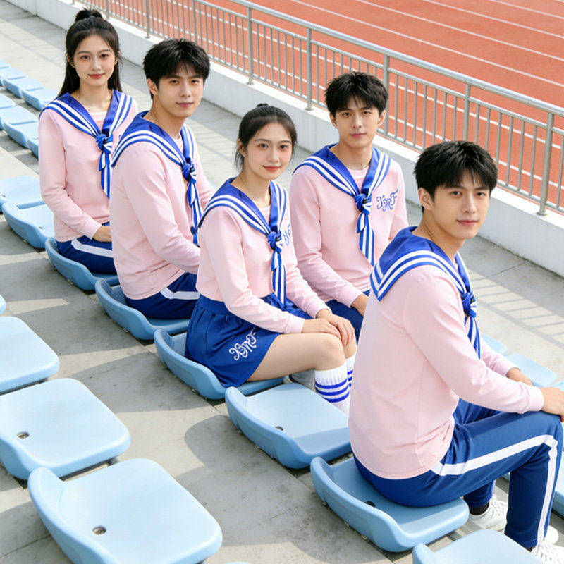 中学生运动会啦啦队啦啦操表演服足球宝贝套装成人团体健美操服装