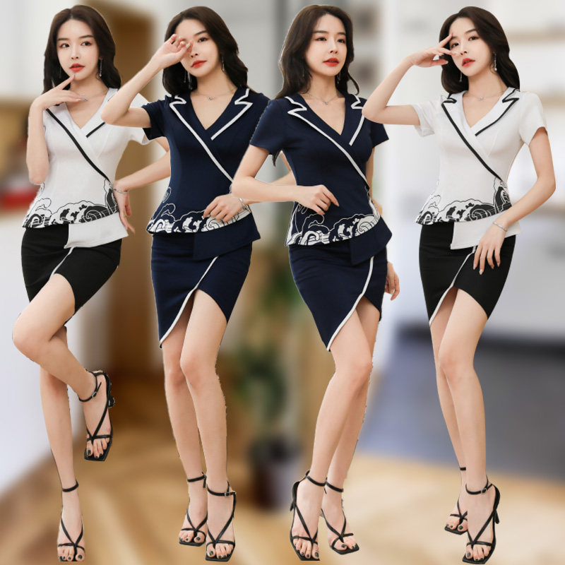 新款足浴技师工作服spa技师按摩桑拿服空姐职业套装酒店工作服女