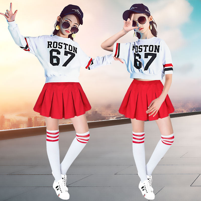 学生爵士舞演出服啦啦队服装街舞嘻哈套装舞蹈服儿童幼儿园啦啦操