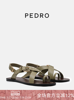 PEDRO套趾凉鞋26夏季新款漫姿系列休闲牛皮沙滩鞋PW1-66380051